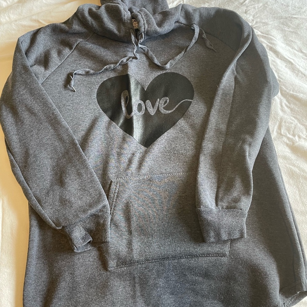 RAG Gray Hoodie with Heart Design